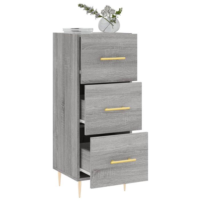 Buffet Sonoma gris 34,5x34x90 cm Bois d'ingénierie - Photo n°4