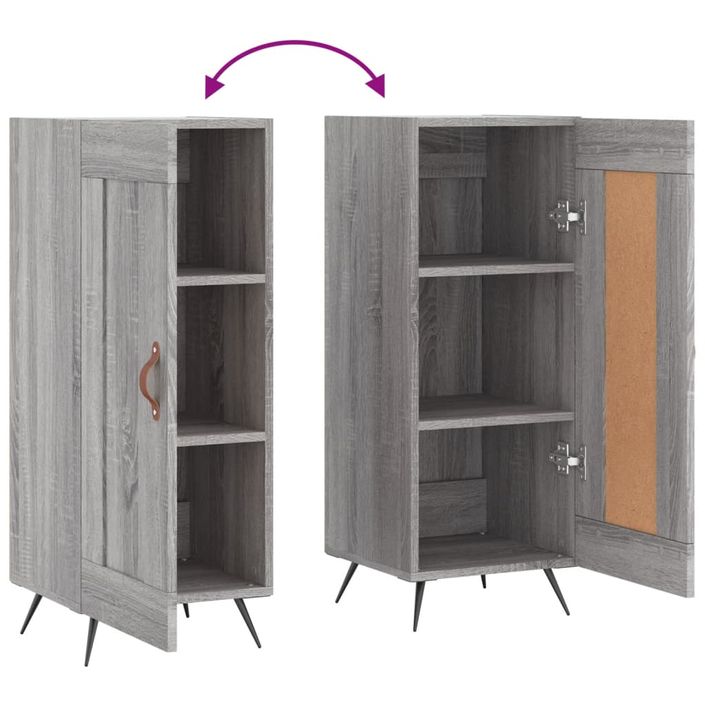 Buffet Sonoma gris 34,5x34x90 cm Bois d'ingénierie - Photo n°9