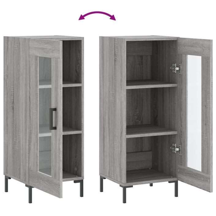 Buffet Sonoma gris 34,5x34x90 cm Bois d'ingénierie - Photo n°9