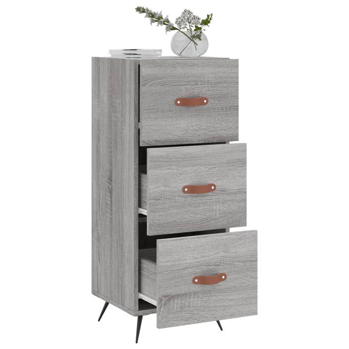 Buffet Sonoma gris 34,5x34x90 cm Bois d'ingénierie - Photo n°4