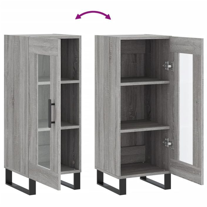 Buffet Sonoma gris 34,5x34x90 cm Bois d'ingénierie - Photo n°9