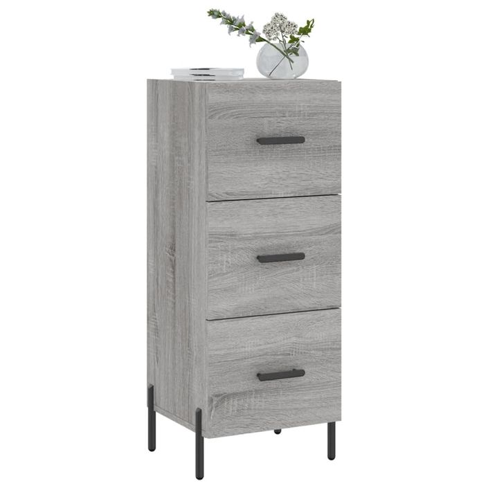 Buffet Sonoma gris 34,5x34x90 cm Bois d'ingénierie - Photo n°3