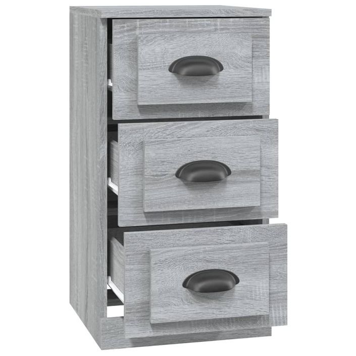 Buffet sonoma gris 36x35,5x67,5 cm bois d'ingénierie - Photo n°3