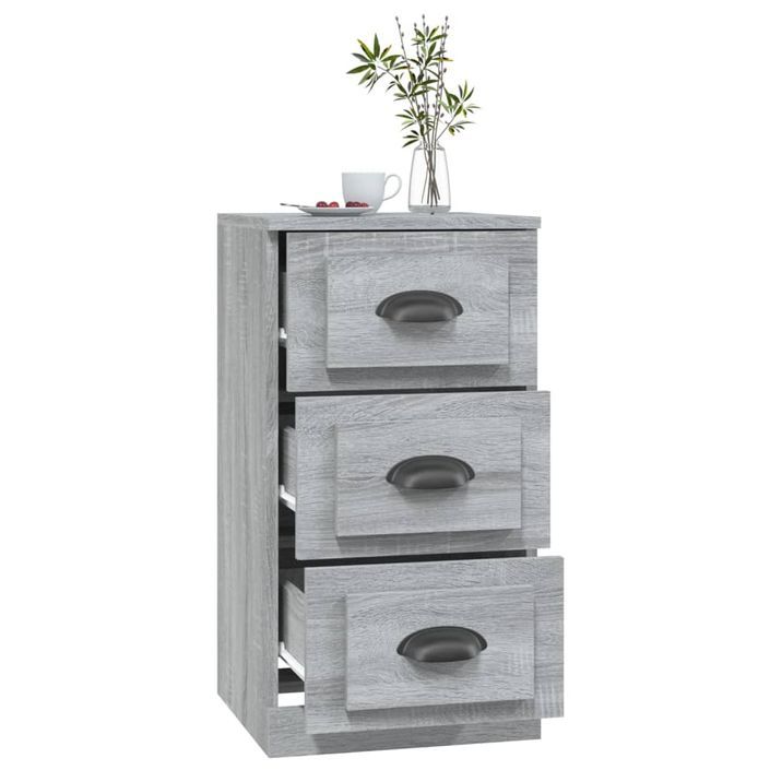 Buffet sonoma gris 36x35,5x67,5 cm bois d'ingénierie - Photo n°7