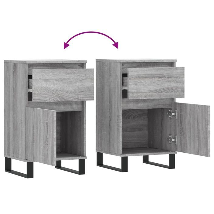 Buffet sonoma gris 40x35x70 cm bois d'ingénierie - Photo n°9