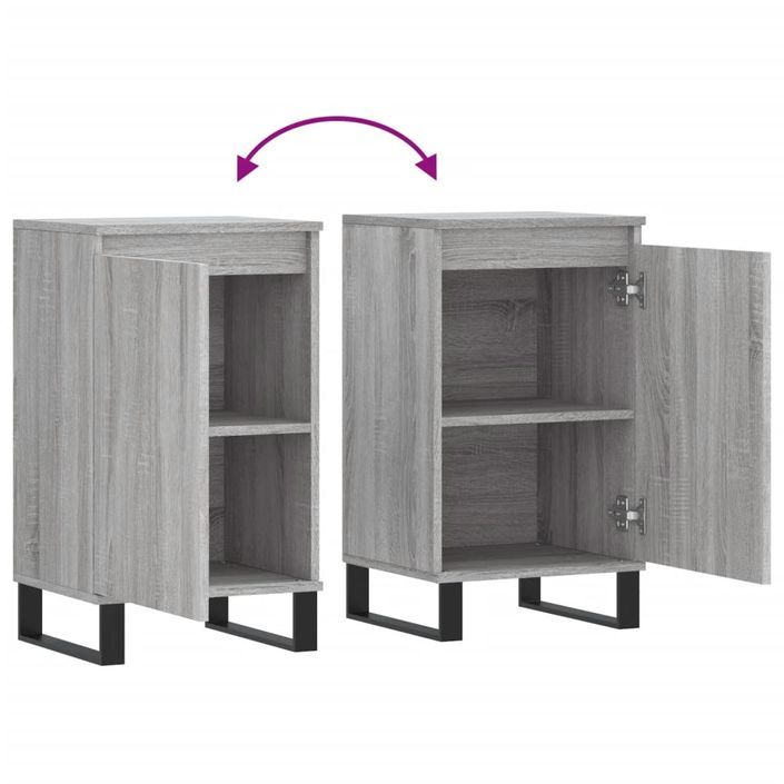 Buffet sonoma gris 40x35x70 cm bois d'ingénierie - Photo n°9