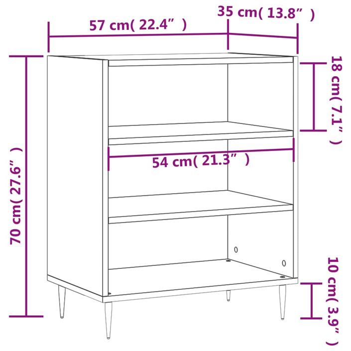 Buffet sonoma gris 57x35x70 cm bois d'ingénierie - Photo n°9