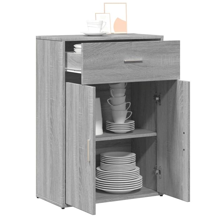 Buffet sonoma gris 60x30x84 cm bois d'ingénierie - Photo n°4