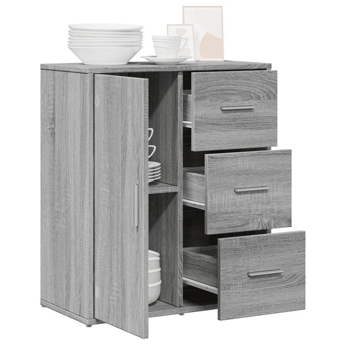 Buffet sonoma gris 60x31x70 cm bois d'ingénierie - Photo n°4