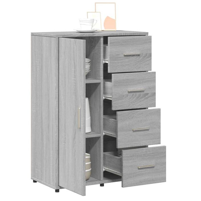 Buffet sonoma gris 60x31x84 cm bois d'ingénierie - Photo n°4