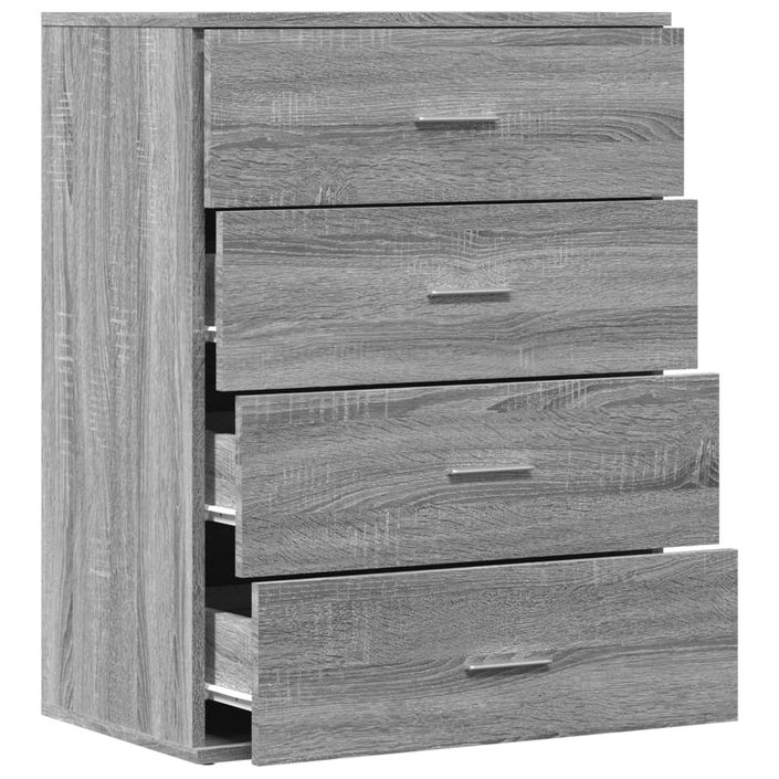 Buffet sonoma gris 60x39x80 cm bois d'ingénierie - Photo n°6