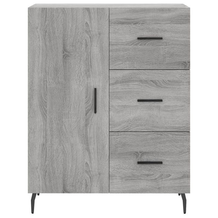 Buffet sonoma gris 69,5x34x90 cm bois d'ingénierie - Photo n°5