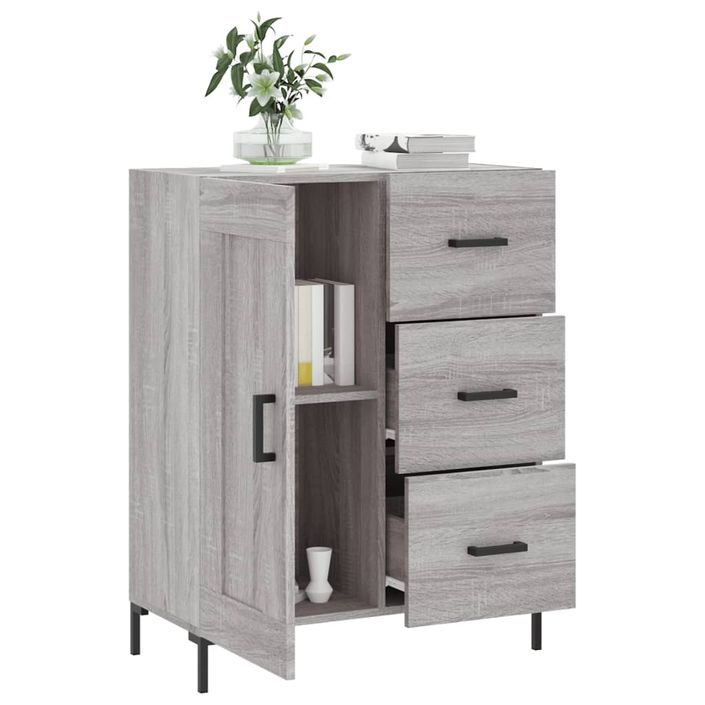 Buffet sonoma gris 69,5x34x90 cm bois d'ingénierie - Photo n°4