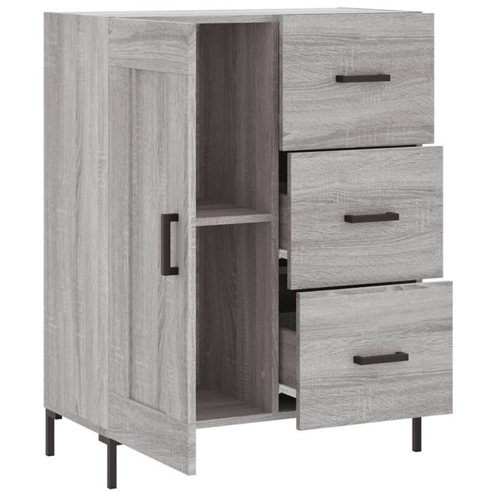 Buffet sonoma gris 69,5x34x90 cm bois d'ingénierie - Photo n°6