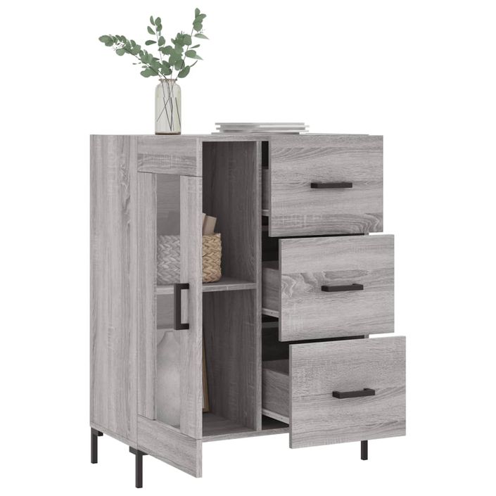 Buffet sonoma gris 69,5x34x90 cm bois d'ingénierie - Photo n°4