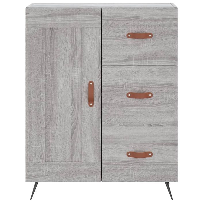 Buffet sonoma gris 69,5x34x90 cm bois d'ingénierie - Photo n°5