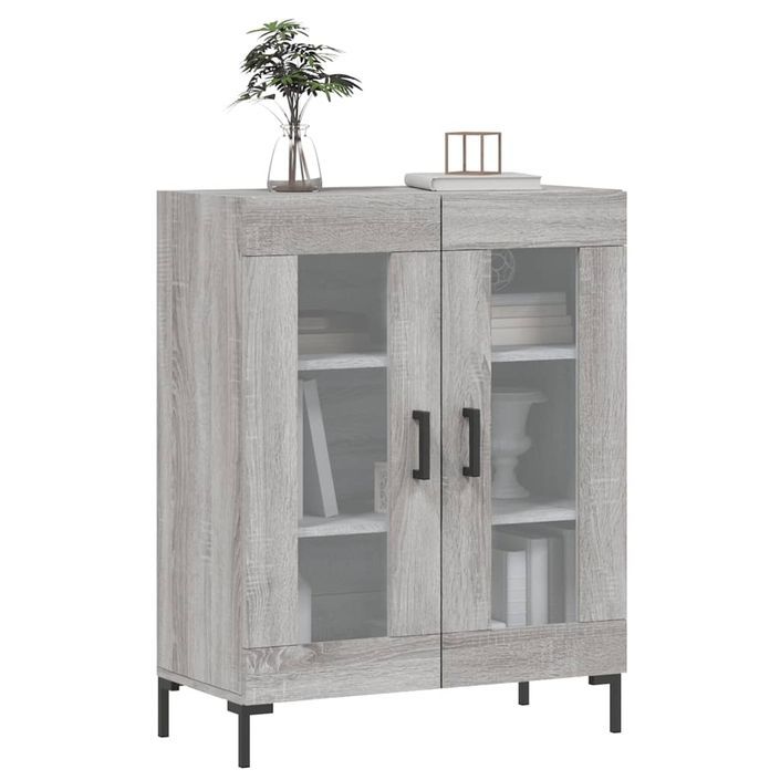 Buffet sonoma gris 69,5x34x90 cm bois d'ingénierie - Photo n°3