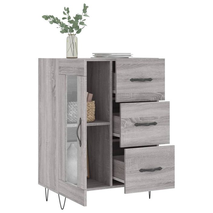 Buffet sonoma gris 69,5x34x90 cm bois d'ingénierie - Photo n°4