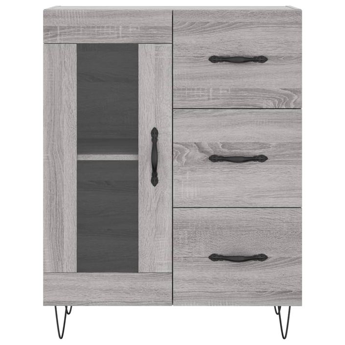 Buffet sonoma gris 69,5x34x90 cm bois d'ingénierie - Photo n°5