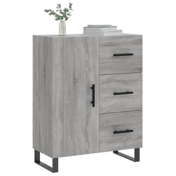 Buffet sonoma gris 69,5x34x90 cm bois d'ingénierie - Photo n°3