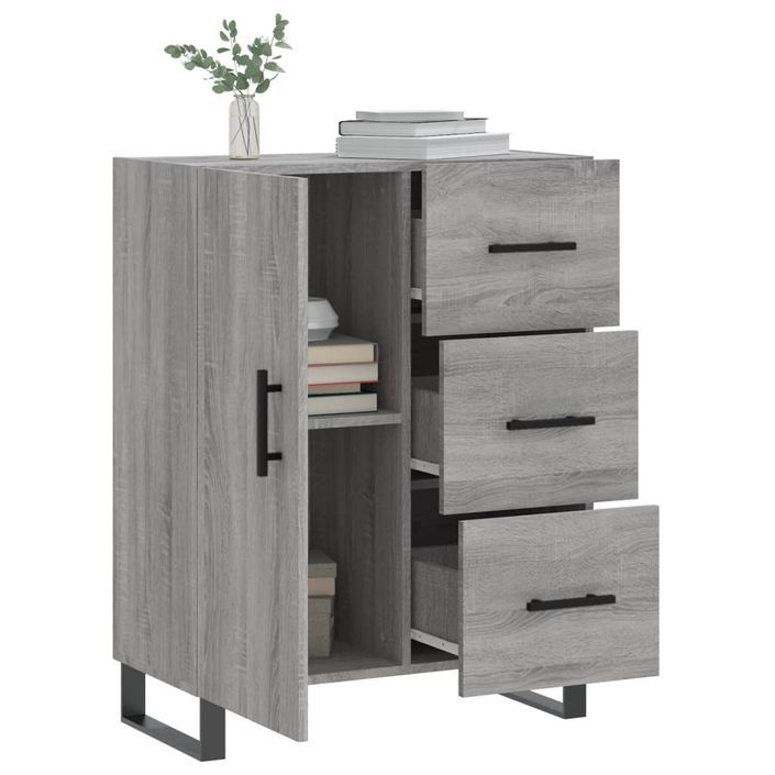 Buffet sonoma gris 69,5x34x90 cm bois d'ingénierie - Photo n°4