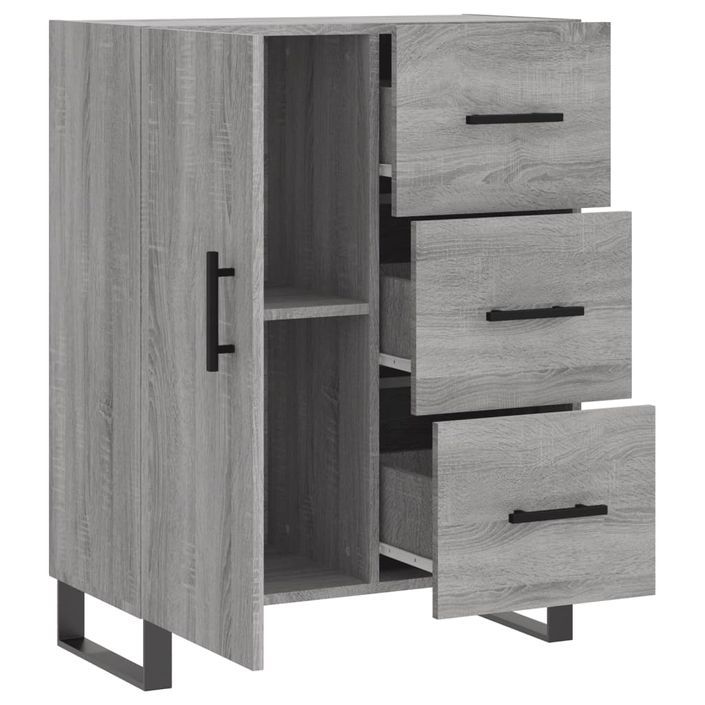 Buffet sonoma gris 69,5x34x90 cm bois d'ingénierie - Photo n°6