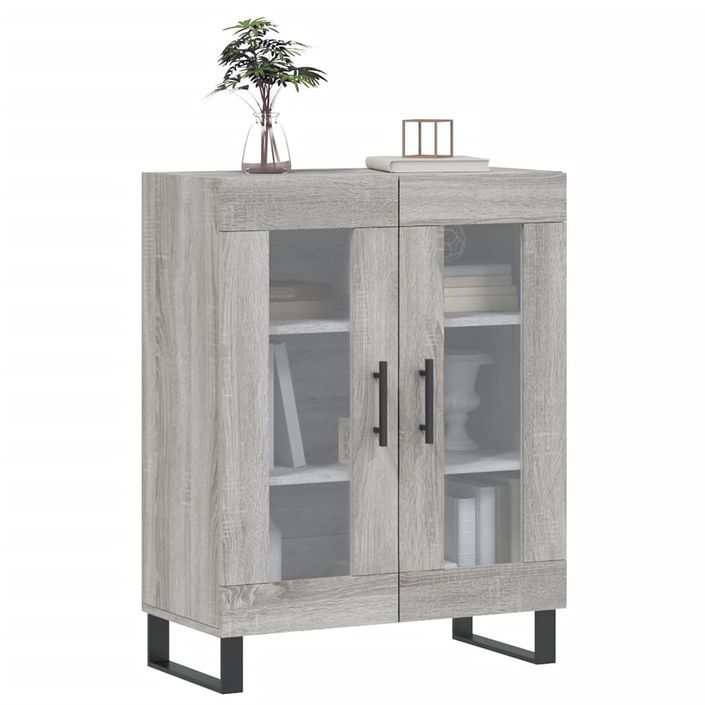 Buffet sonoma gris 69,5x34x90 cm bois d'ingénierie - Photo n°3