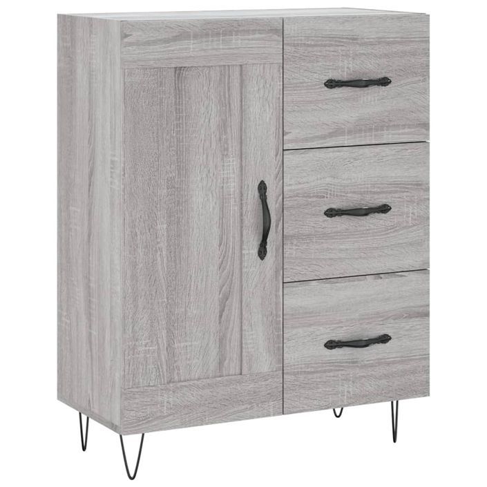 Buffet sonoma gris 69,5x34x90 cm bois d'ingénierie - Photo n°1