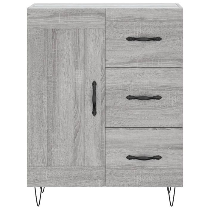 Buffet sonoma gris 69,5x34x90 cm bois d'ingénierie - Photo n°5