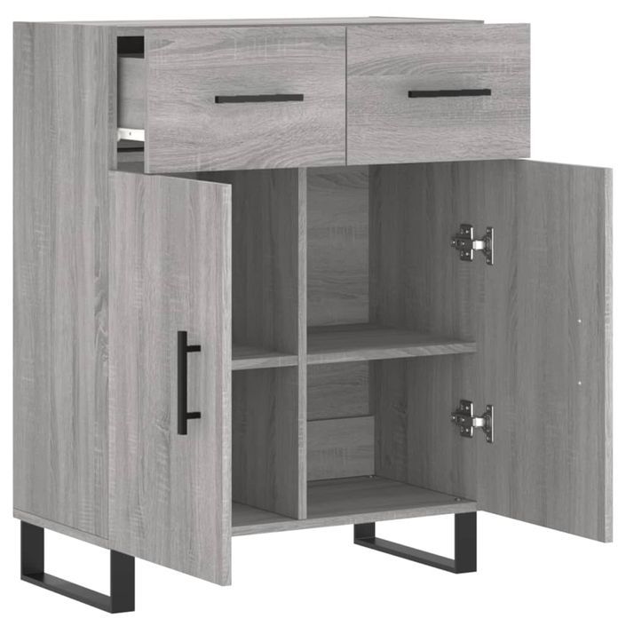 Buffet sonoma gris 69,5x34x90 cm bois d'ingénierie - Photo n°5