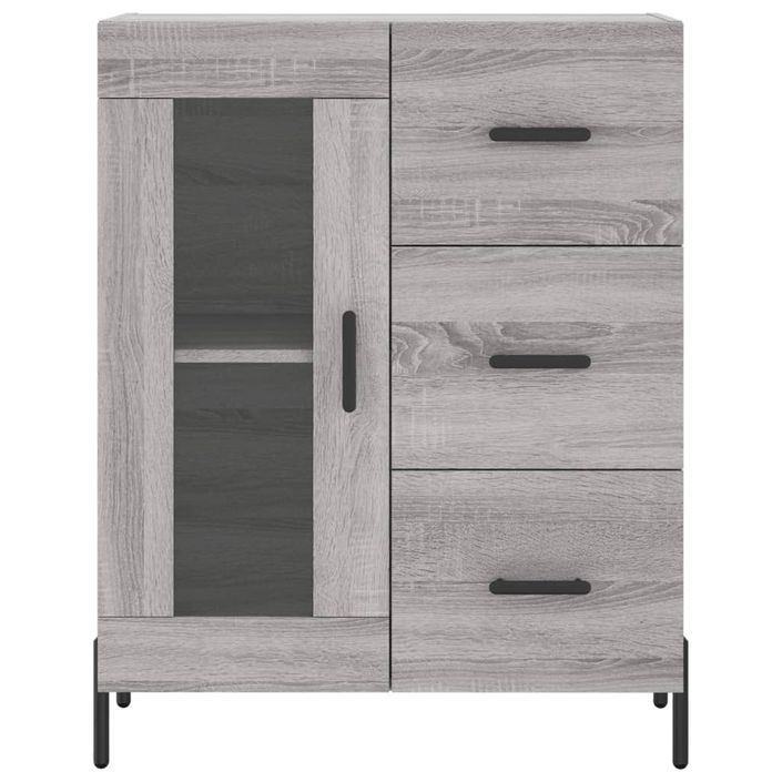 Buffet sonoma gris 69,5x34x90 cm bois d'ingénierie - Photo n°5