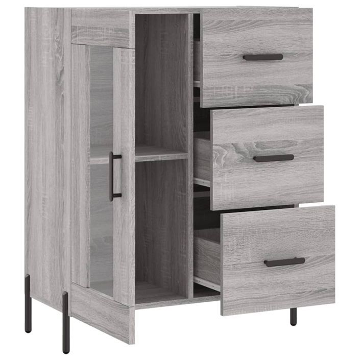 Buffet sonoma gris 69,5x34x90 cm bois d'ingénierie - Photo n°6