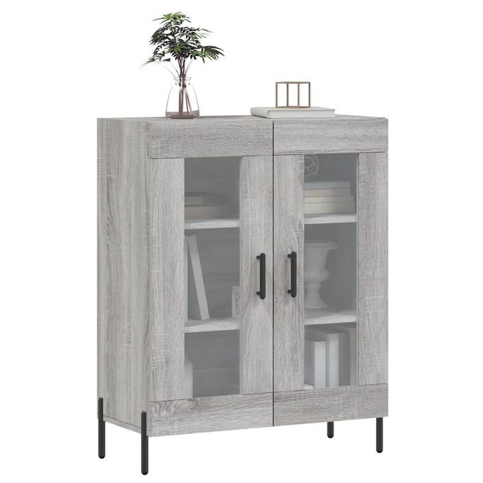 Buffet sonoma gris 69,5x34x90 cm bois d'ingénierie - Photo n°3