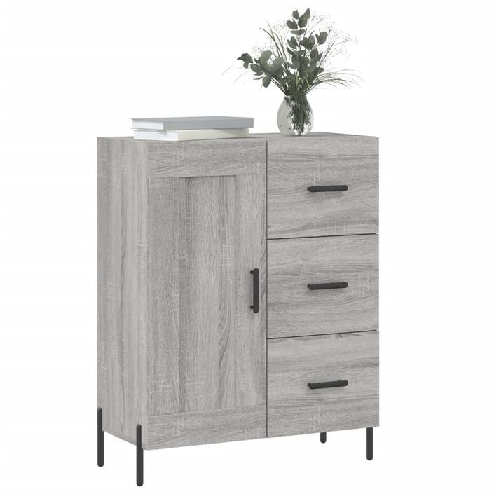 Buffet sonoma gris 69,5x34x90 cm bois d'ingénierie - Photo n°3