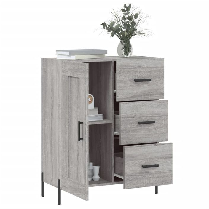 Buffet sonoma gris 69,5x34x90 cm bois d'ingénierie - Photo n°4