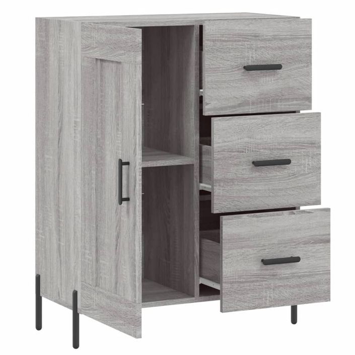 Buffet sonoma gris 69,5x34x90 cm bois d'ingénierie - Photo n°6