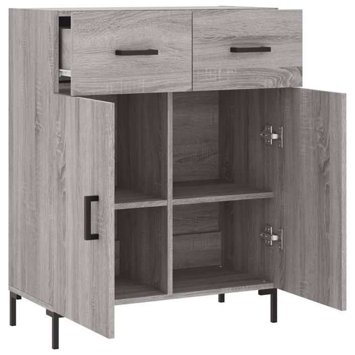 Buffet sonoma gris 69,5x34x90 cm bois d'ingénierie - Photo n°5