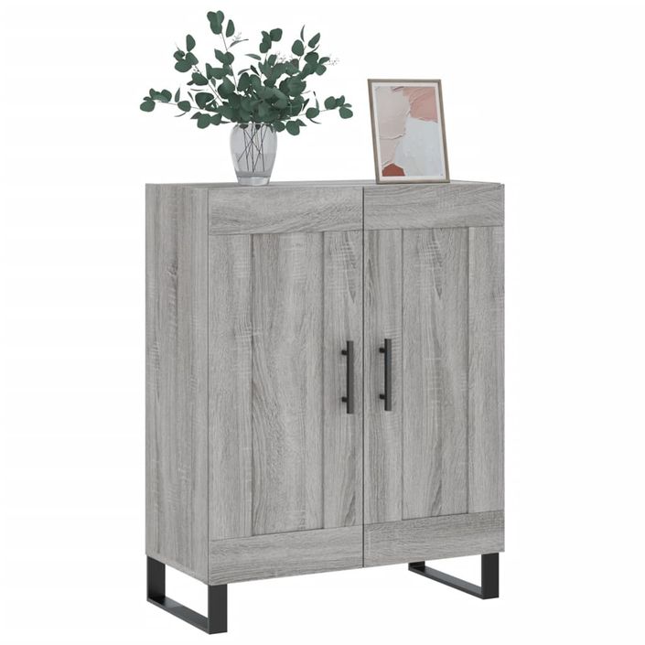 Buffet sonoma gris 69,5x34x90 cm bois d'ingénierie - Photo n°3