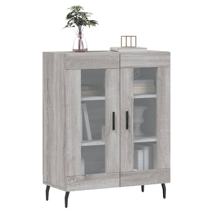 Buffet sonoma gris 69,5x34x90 cm bois d'ingénierie - Photo n°3