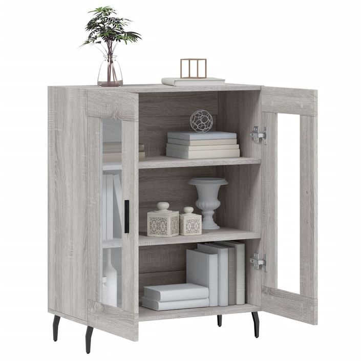 Buffet sonoma gris 69,5x34x90 cm bois d'ingénierie - Photo n°4