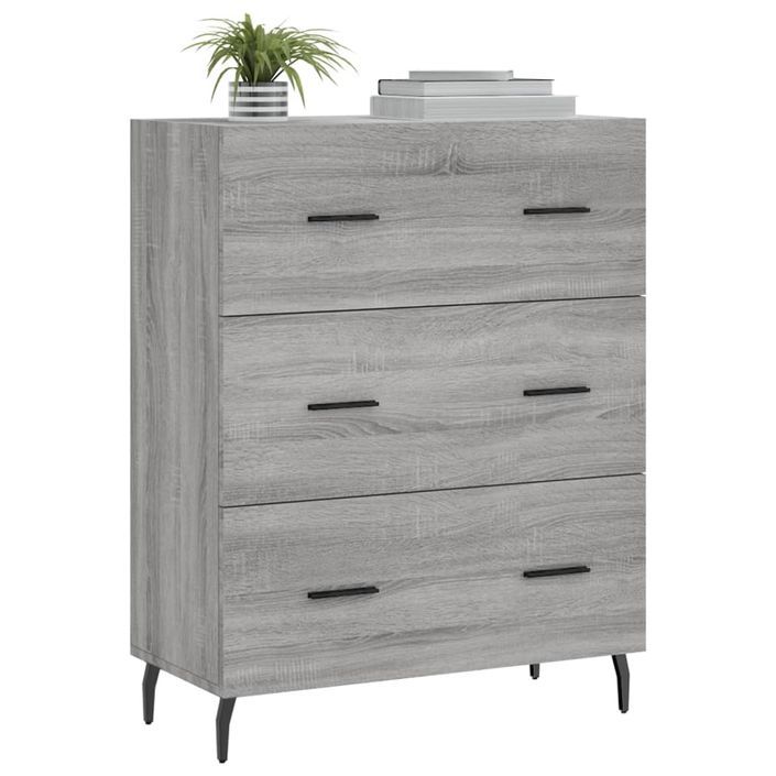 Buffet sonoma gris 69,5x34x90 cm bois d'ingénierie - Photo n°3