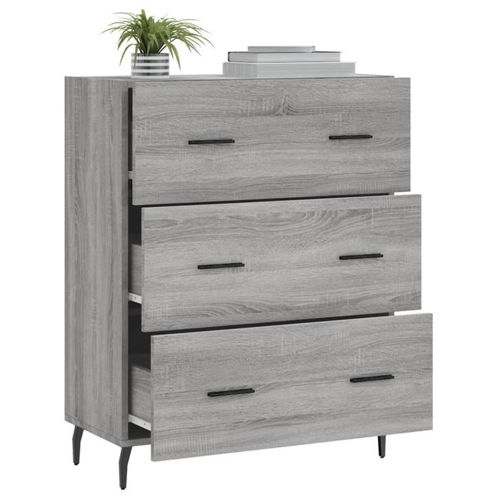 Buffet sonoma gris 69,5x34x90 cm bois d'ingénierie - Photo n°4