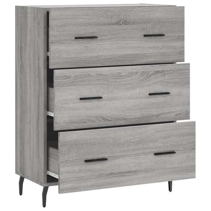 Buffet sonoma gris 69,5x34x90 cm bois d'ingénierie - Photo n°6