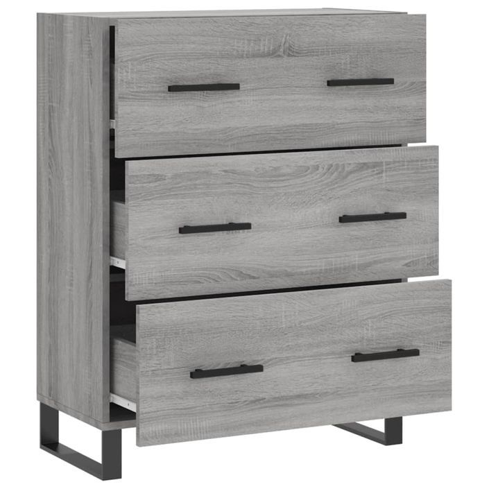 Buffet sonoma gris 69,5x34x90 cm bois d'ingénierie - Photo n°6