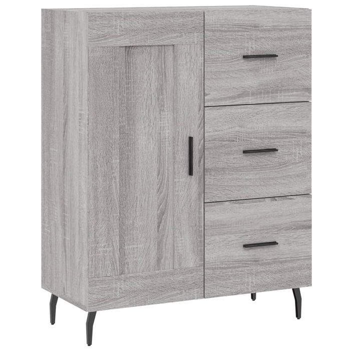 Buffet sonoma gris 69,5x34x90 cm bois d'ingénierie - Photo n°1