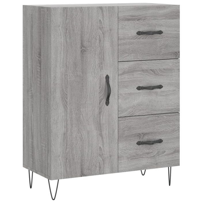 Buffet sonoma gris 69,5x34x90 cm bois d'ingénierie - Photo n°1