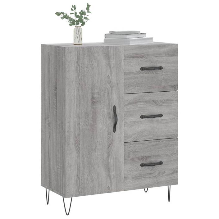 Buffet sonoma gris 69,5x34x90 cm bois d'ingénierie - Photo n°3