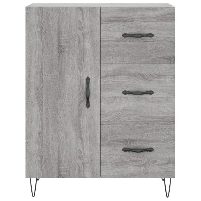 Buffet sonoma gris 69,5x34x90 cm bois d'ingénierie - Photo n°5