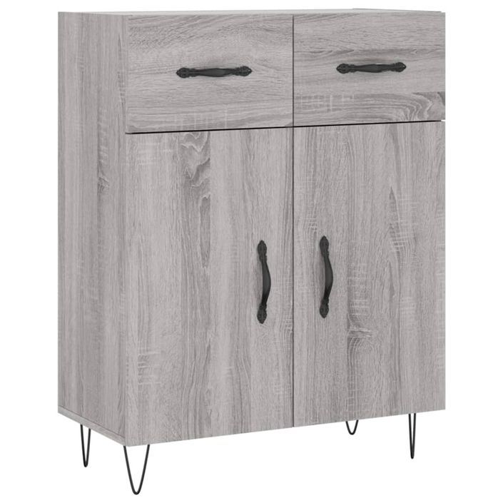 Buffet sonoma gris 69,5x34x90 cm bois d'ingénierie - Photo n°1