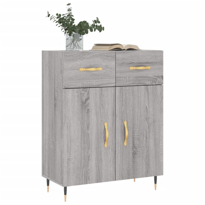 Buffet sonoma gris 69,5x34x90 cm bois d'ingénierie - Photo n°3